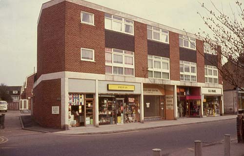 Shops on Woodford entrance site 1975